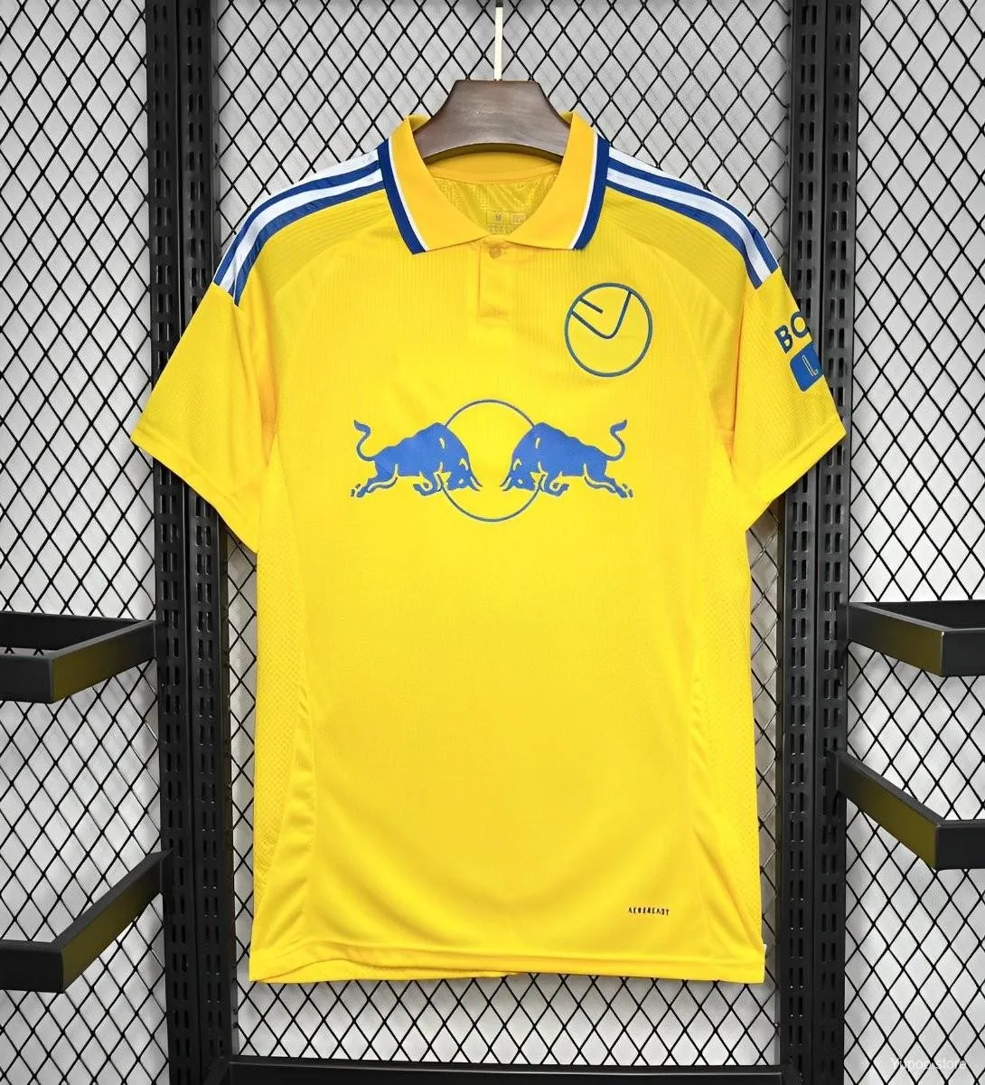 

24/25 Leeds Away Желтые быстросохнущие тренировочные рубашки United