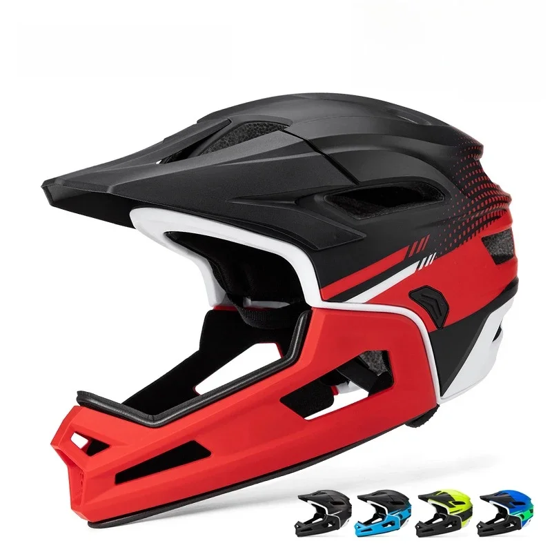 AliExpress MTB Full Face Bicycle Helmet with Removable Chin Adults Mountain Bike Helmets for Men Women PC+EPS Protection XC Off-road Caps