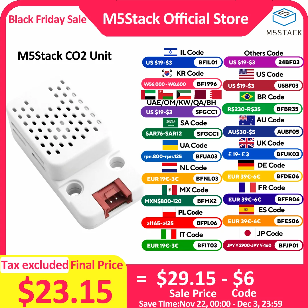 M5Stack CO2 Unit with Temperature and humidity Sensor (SCD40)