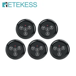 Retekess TD032 5Pcs IP55 Waterproof Call Buttons Transmitter Pager For Wireless Waiter Calling System Hookah Restaurant Cafe Bar