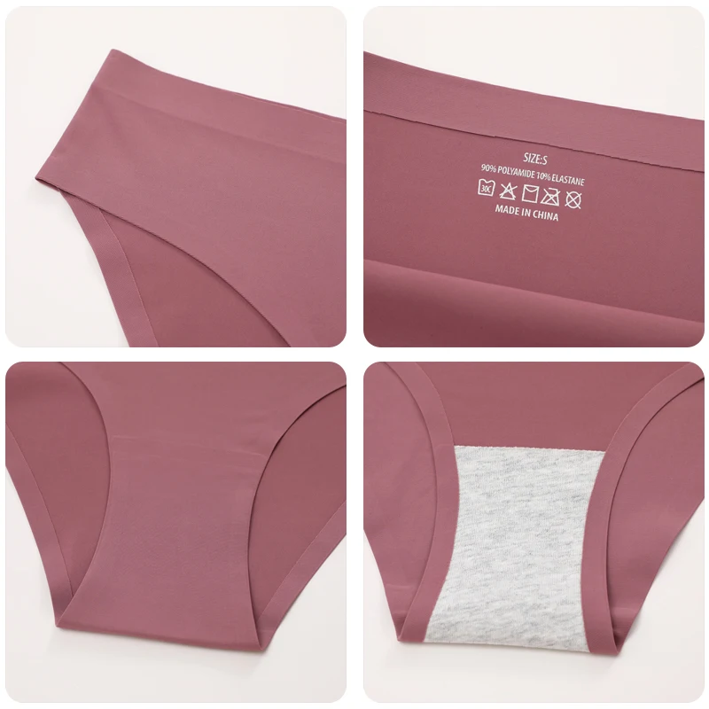 FINETOO 5PCS Seamless Panties for Women Sexy Ice Silk Underwear Soild Briefs Low Waist Comfortable Invisible Lingerie Intimates - Image 5