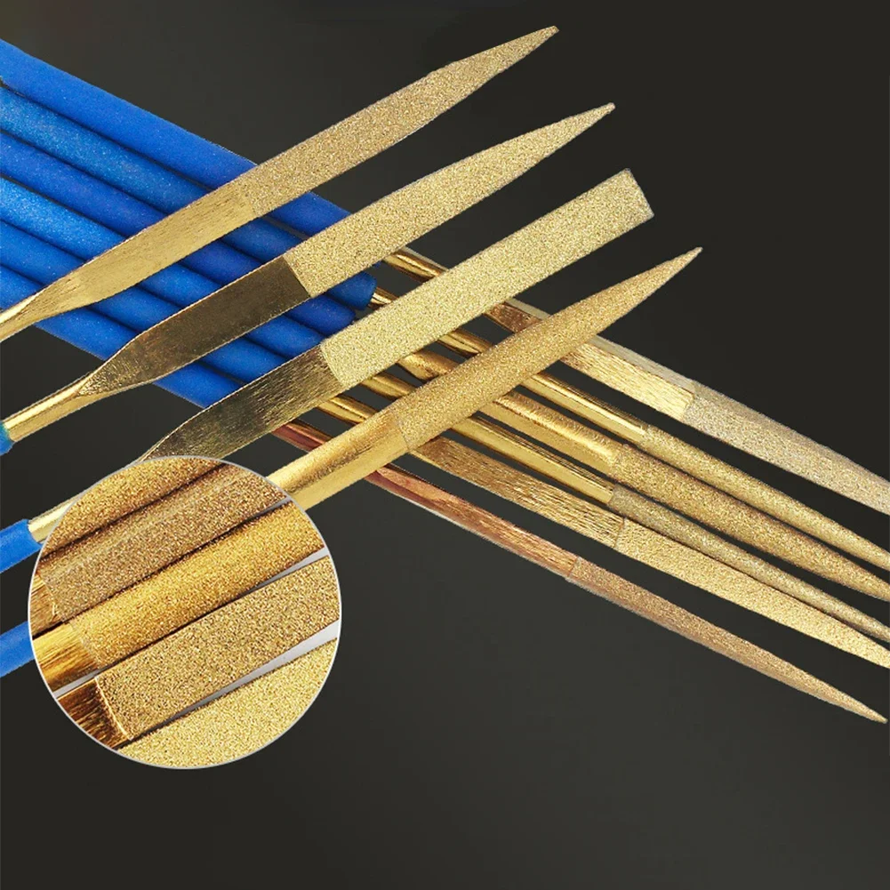 Mini Diamond File Set Steel File Sanding Tool Assorted Diamond Files 10 Pieces Set Grinding Tool Small Frustrated Knife