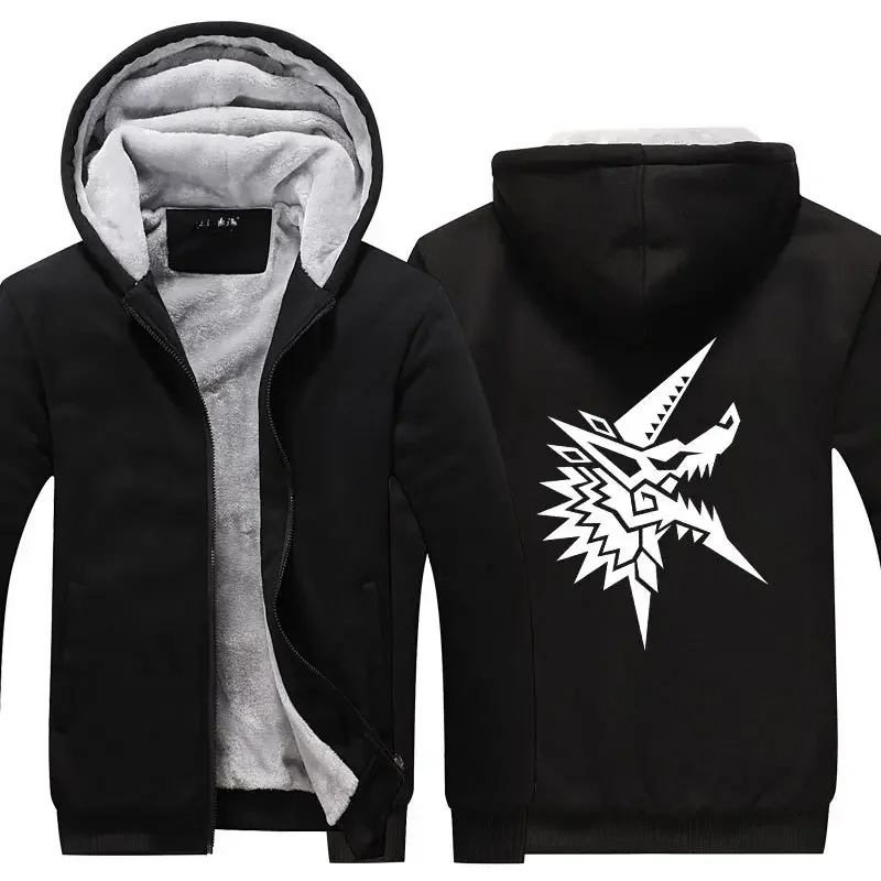 Monster Hunter Dragon veste à capuche manteau hiver polaire épais chaud sweats à manches longues grande taille