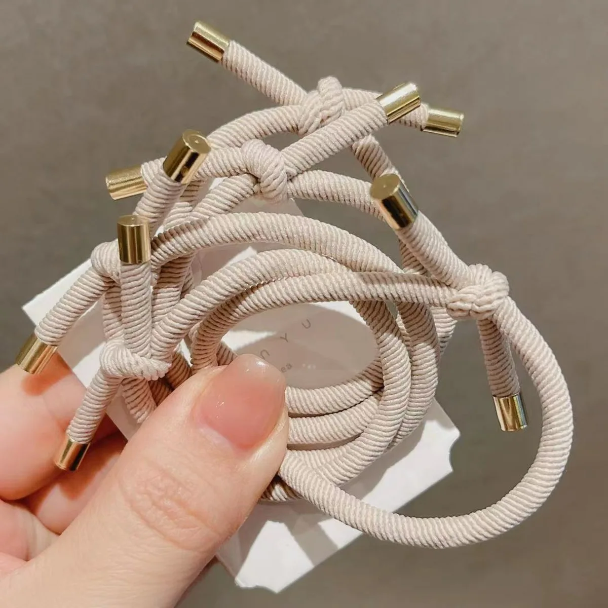 10 stuks hoge elastische knoop spiraal elastiekjes haarbanden koffie zwart minimalistisch zacht voor het haar voor veilige paardenstaarten stijlvol duurzaam