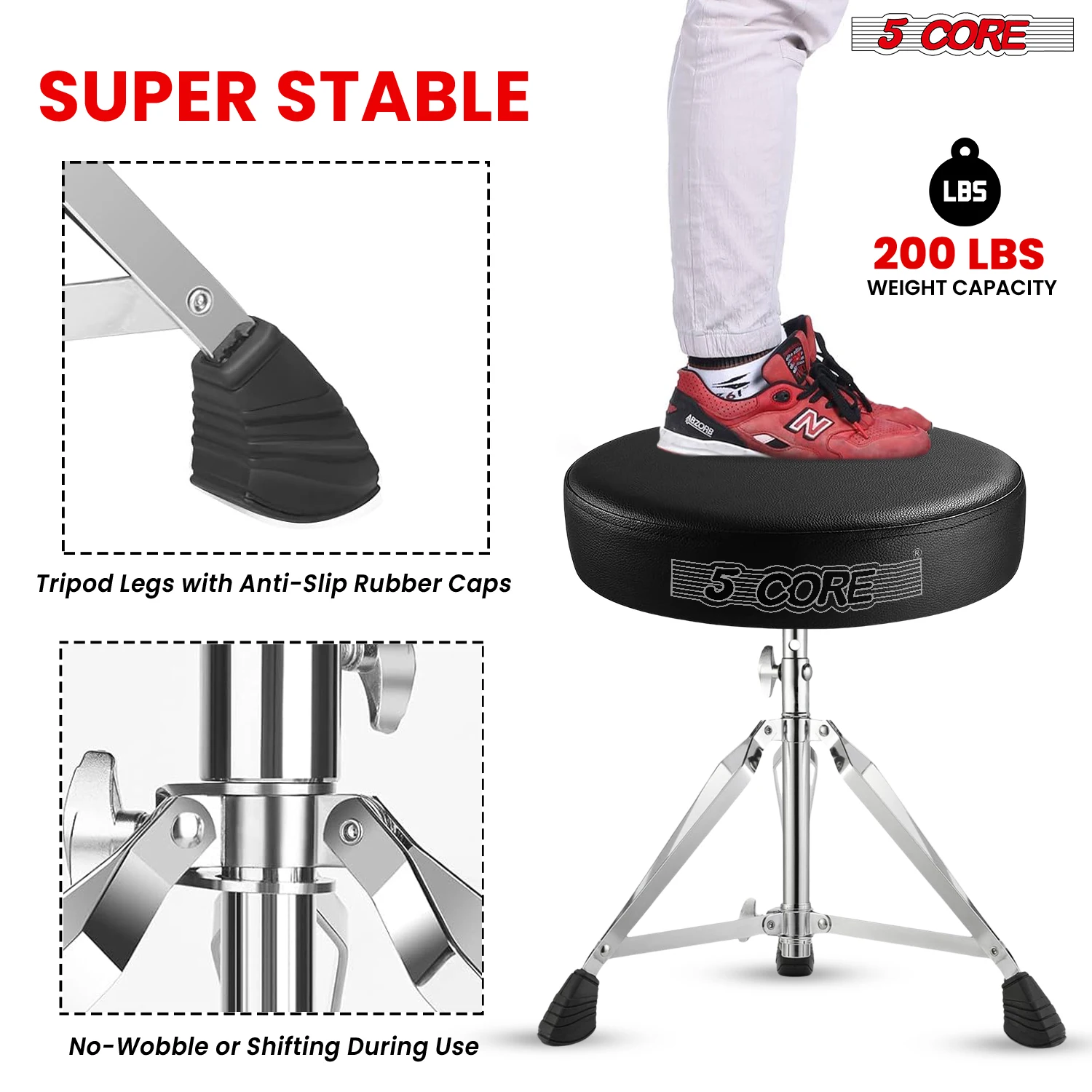5 Core Drum Throne Padded Adju - đánh giá và giá Drum Throne Adjustable