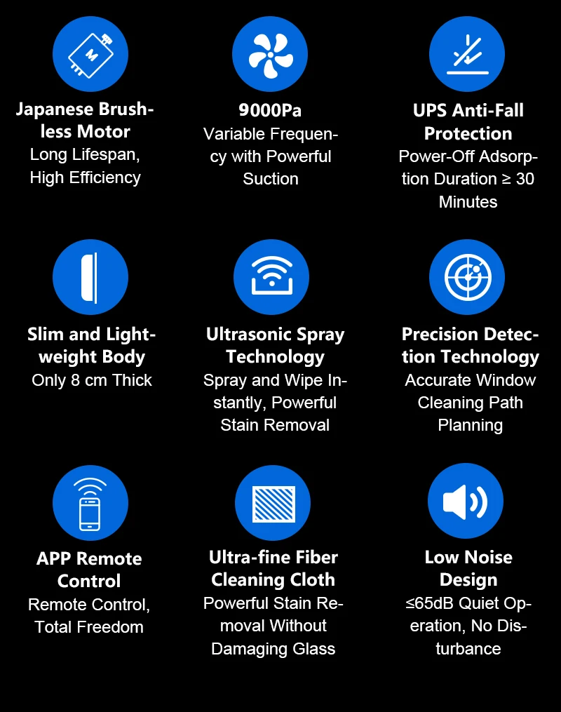 Window Cleaning Robot Liectroux S11, 4-Way Water Spray, 9000PA,Home Glass Floor Wall Tiles Cleaner Robot, Floating Scraping Tech