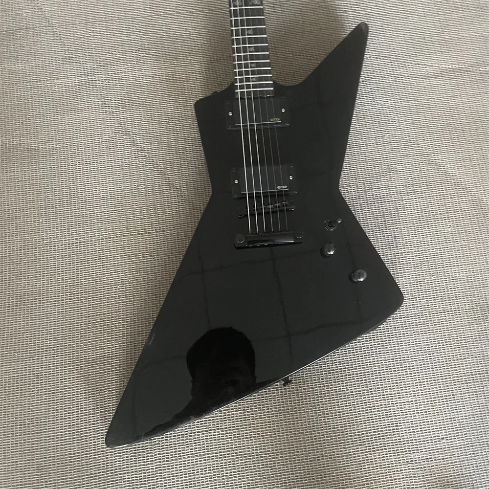 In Stock Trans Black EX Electric Guitar Flamed Maple Veneer FR Bridge HH Pickups Guitars Guitarra