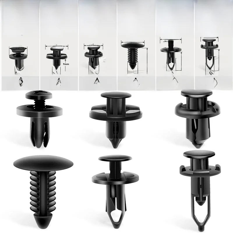 50/100/190 pièces Clips de pare-chocs Kit de pièces de boucle automatique Style Multiple attaches de retenue en plastique Clip Rivets de poussée de carrosserie de voiture