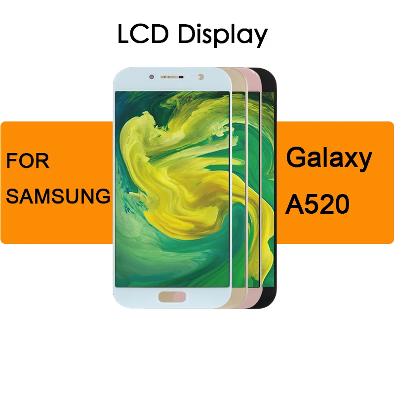 Tela OLED de Qualidade para Samsung Galaxy A5 2017 Display LCD A520 Touch Digitizer Montado A520K A520L A520S SM-A520F Peças de Reposição