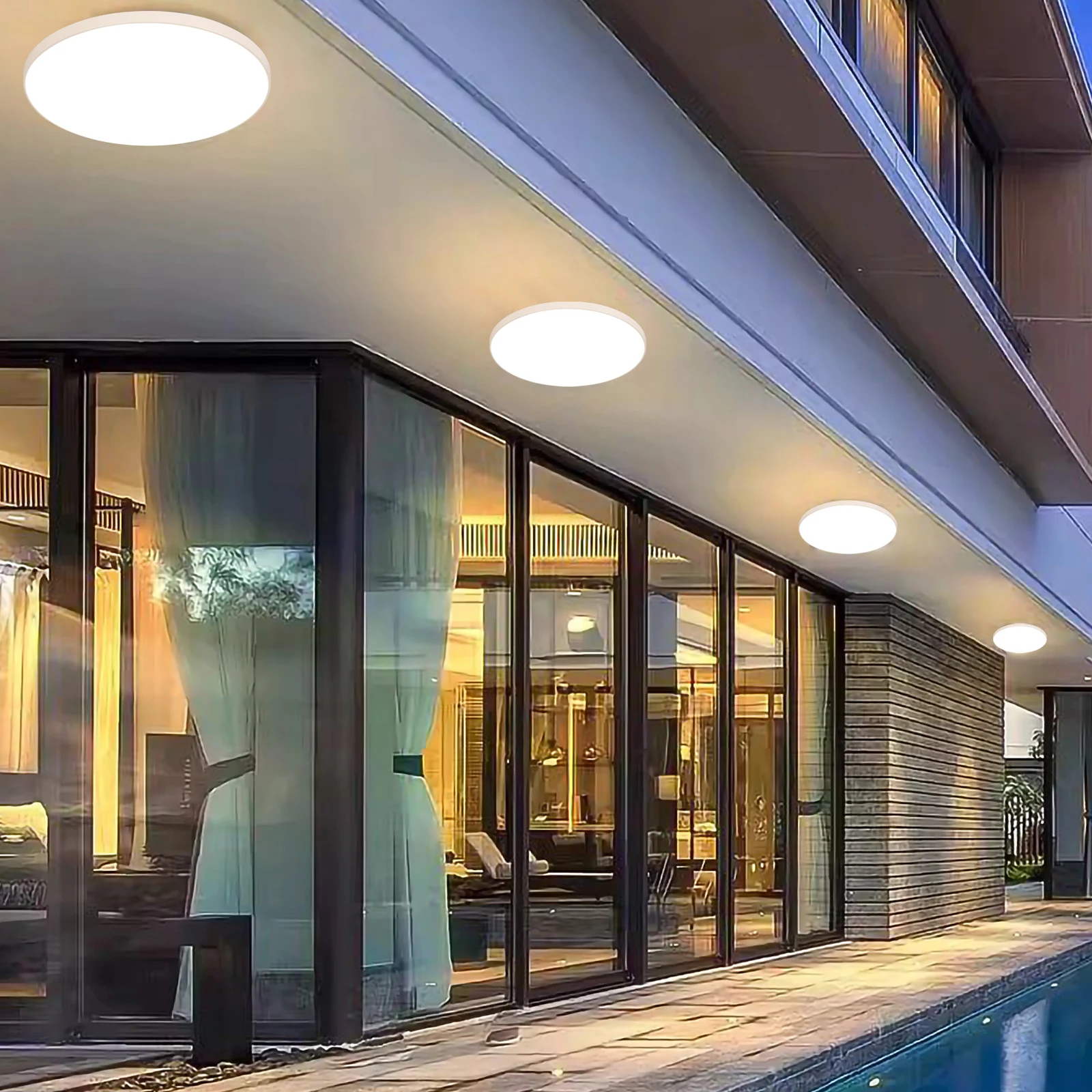 

Modern Minimalist Ceiling Lamp for Bathroom Courtyard Terrace and Outdoor Area with Waterproof Function