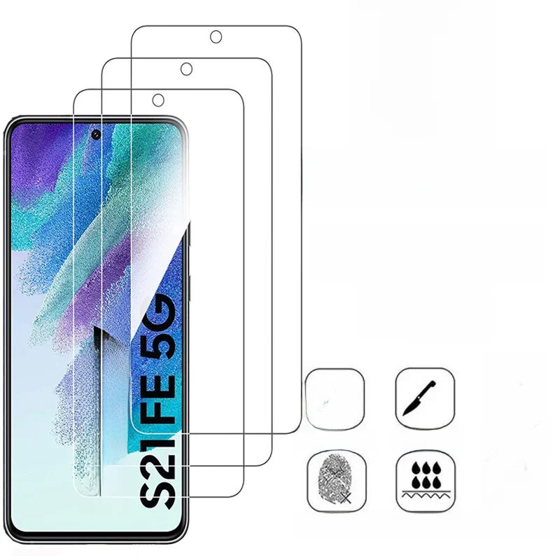 Protecteur d'écran, 3 pièces, en verre trempé pour Samsung Galaxy S20 S21 FE A6 A7 A8 Plus A9 2018 A3 A5 A7 J3 J5 J7 2016 J4 J6