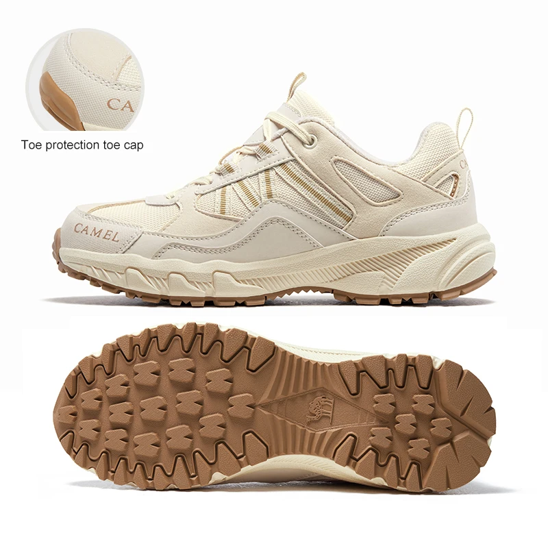 Men\'s Beige Running Shoes Non Slip Breathable Sneakers Slip Resistant Athletic Men main image 3