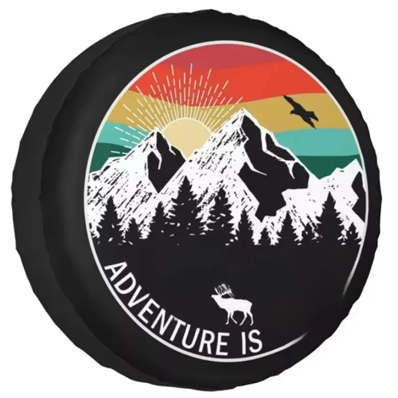 Housse de pneu de secours en cuir PU pour voiture, 1 pièce, Go Wild Adventure Camping, adaptée à Hummer Nissan Mitsubishi, accessoires de protection de roues