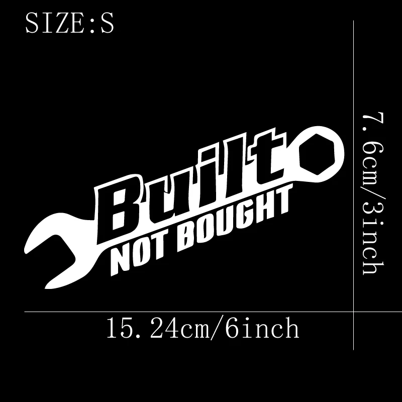 BUILT NOT BOUGHT stickers,funny letters ,Vinyl Decals - For Cars, Trucks, Walls, Laptops, Windows, Motorcycles,Crafts