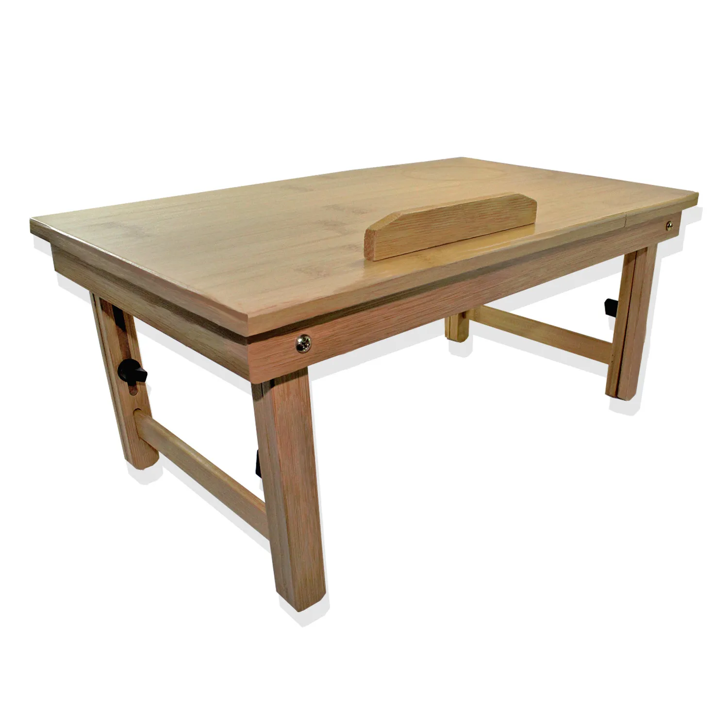 طاولة كمبيوتر محمول من الخيزران قابلة للتعديل الارتفاع والإمالة، حامل كمبيوتر محمول قابل للطي، مكتب محمول، صينية سرير للإفطار