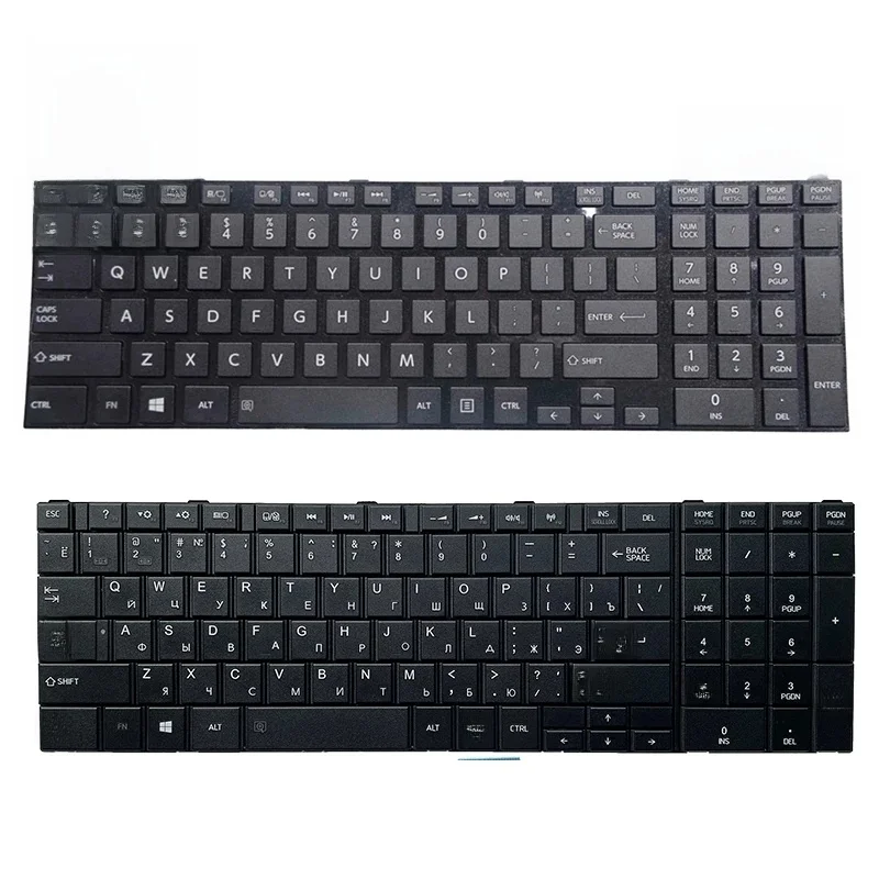 Nowa klawiatura do laptopa US/RU (angielska/rosyjska) do Toshiba Satellite C50 C50-A C50D C55D C70 C75 L70 L75 L50-A M50-A M50D-A — zdjęcie 2