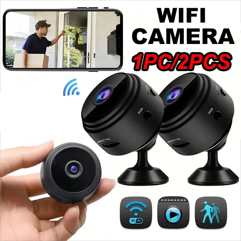 كاميرا صغيرة لاسلكية لأمن المنزل الذكي بتردد 2.4 جيجا هرتز WIFI للعرض عن بعد، والوصول عن بعد في تطبيق ومراقبة التصميم المتين