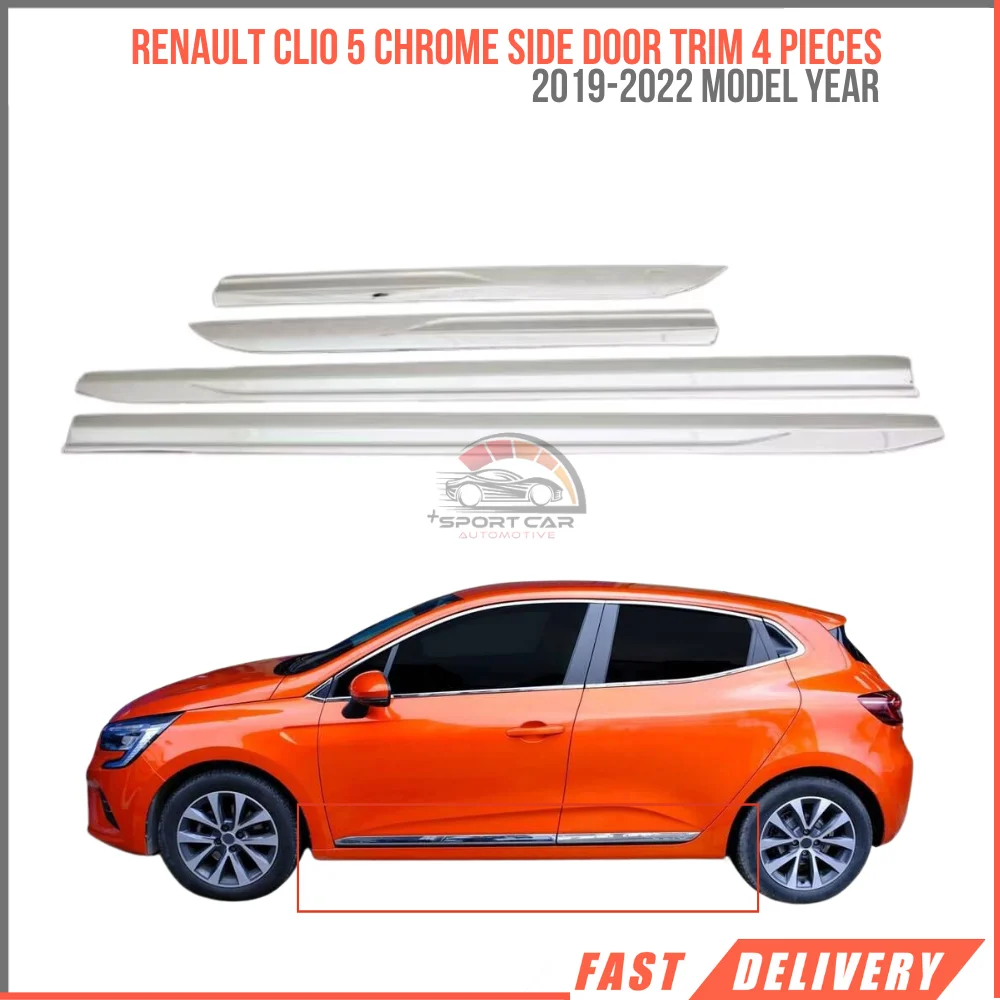 For Renault Clio 5 Chrome Side Door Trim 4 Pieces 2019-2022 Affordable car parts high quality fast shipping