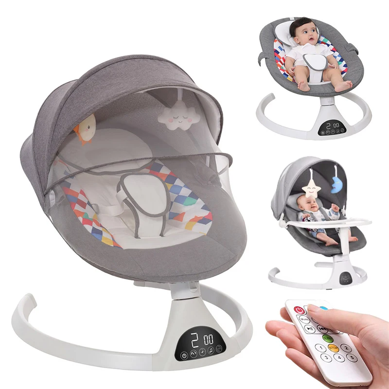 Letto a dondolo per bambini Sedia a dondolo elettrica per neonato Display touch intelligente