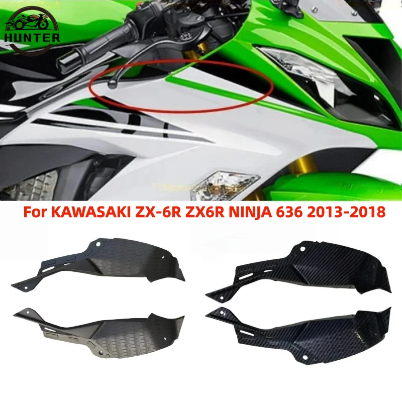 

Motorcycle Side Panel Upper Front Air Intake Cooler Cover Fairing Cowl Fit For KAWASAKI ZX-6R ZX6R NINJA 636 2013-2018