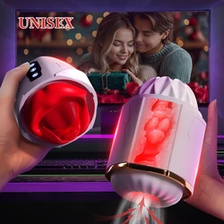 Yeain Men Automatic Masturbation Cup Adult Sex Toy Tongue Licking Sucking Vibrating Penis Trainer Heated Masturbator for Male