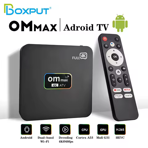 2025 Hot Sale Android TV Box OM MAX S905L3 Amlogic Chips iATV System 4k HD Bluetooth5.0 Voice Remote Control Dual 2.4G/5G tvbox