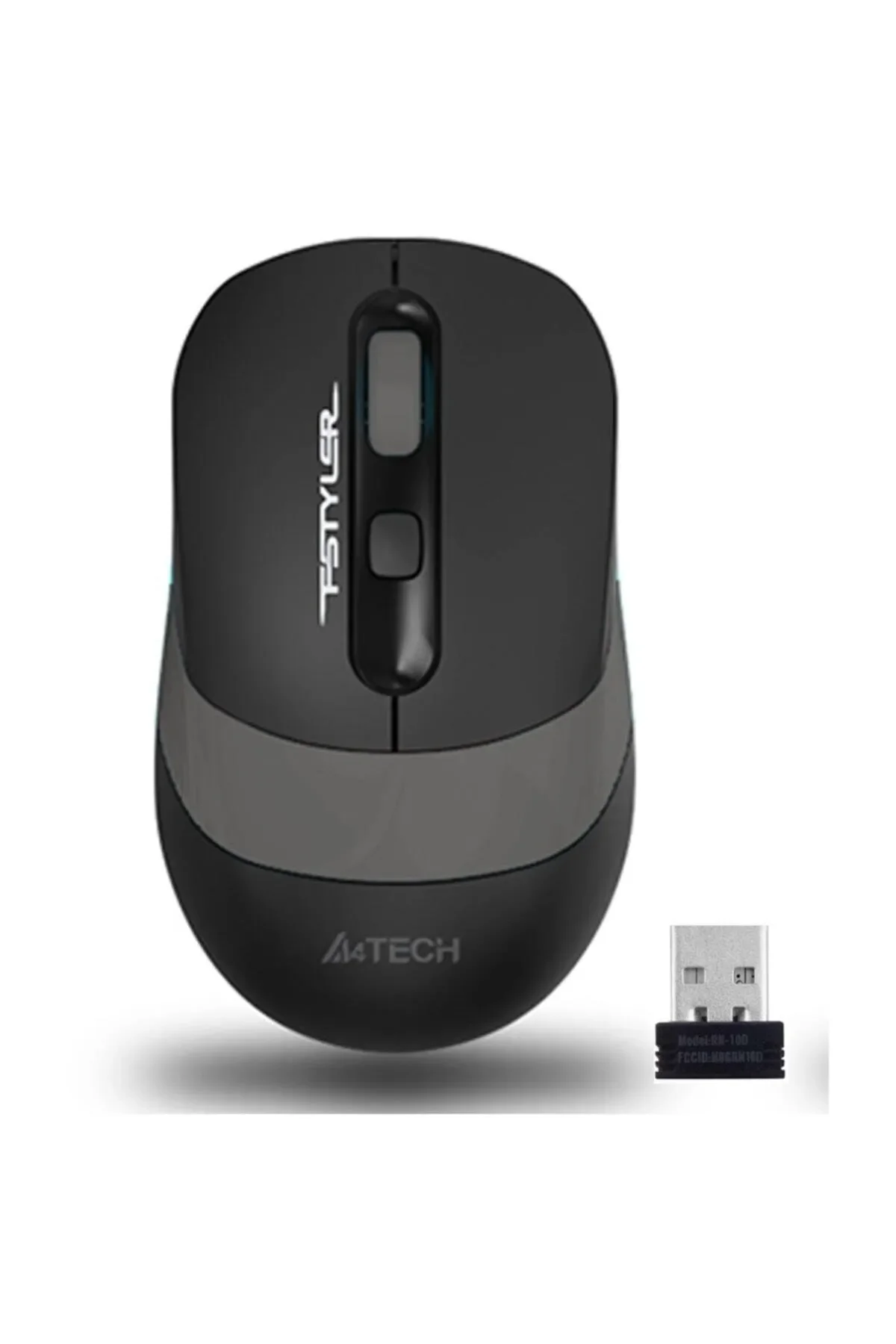 A4 Tech Fg10 Wireless Optical Mouse Black/gray MOU TECH 1000 - 5000 Dpi Non-Slip Side Buttons