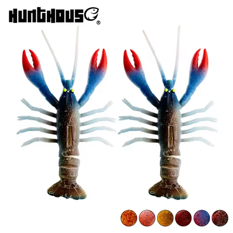 

Hunthouse 2pcs Crazy Crawfish Soft Bait Life-like Signal Crayfish Jig Head New TPE Rubber Jointed Paddle Tail For Zander Pike