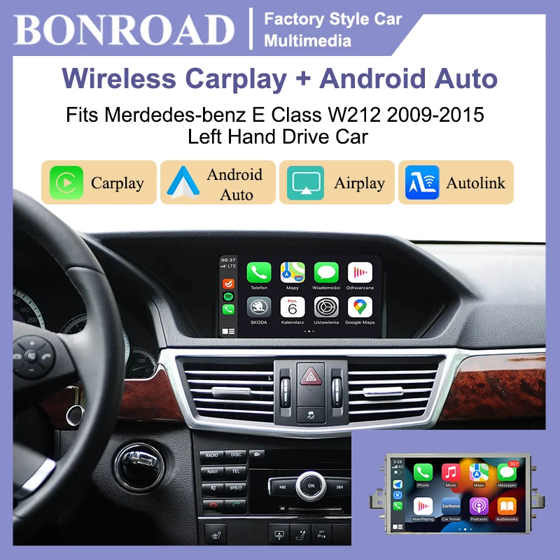 Bonroad 7" Stile Originale Linux Car Multimedia Carplay per Mercedes Benz Classe E W212 2009-2015 Stereo Android Auto