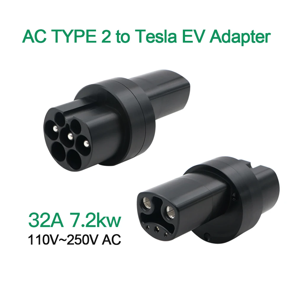 Adaptador de carregador NMOS para carro elétrico, carregador AC EV, conector conversor para a América, tipo 2 para Tesla, 32A, 80A, 250A