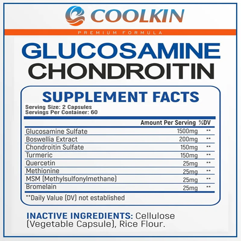 Glucosamine Chondroitin - Supports Joint and Cartilage Health, Promoting Joint Mobility and Comfort - 120 Capsules