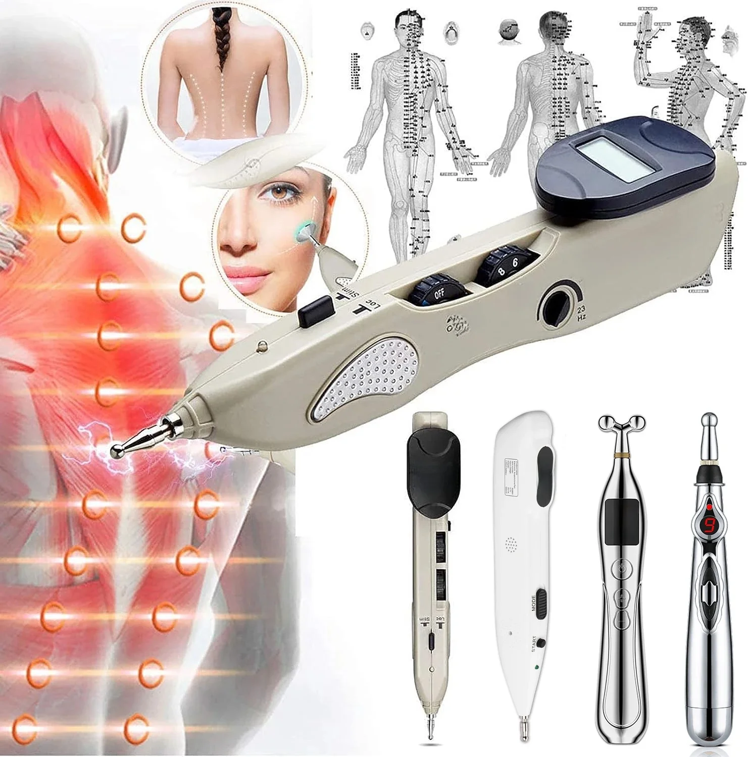 Stylo d'acupuncture électrique, thérapie au laser méridien, stylo de massage électronique, masseur de points, relaxation du corps, outils d'instituts, énergie de guérison