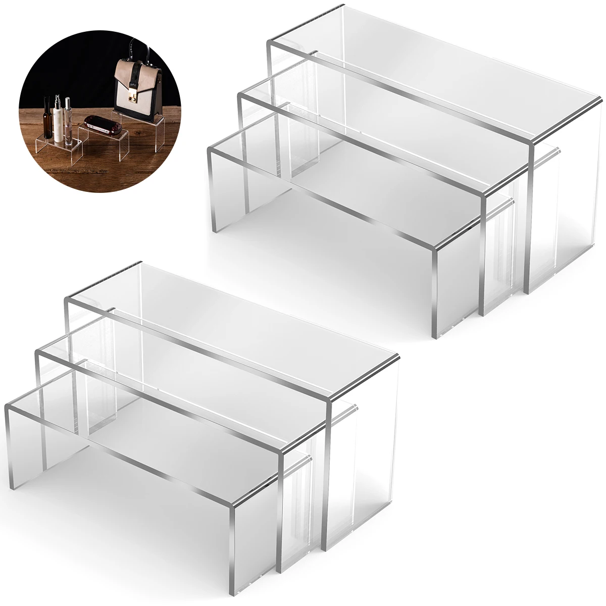 3/6/9Pcs Acryl Display-ständer Blind Box Lagerung Regal U Form Leichte Cupcake Halter Dessert Display schmuck Display Riser