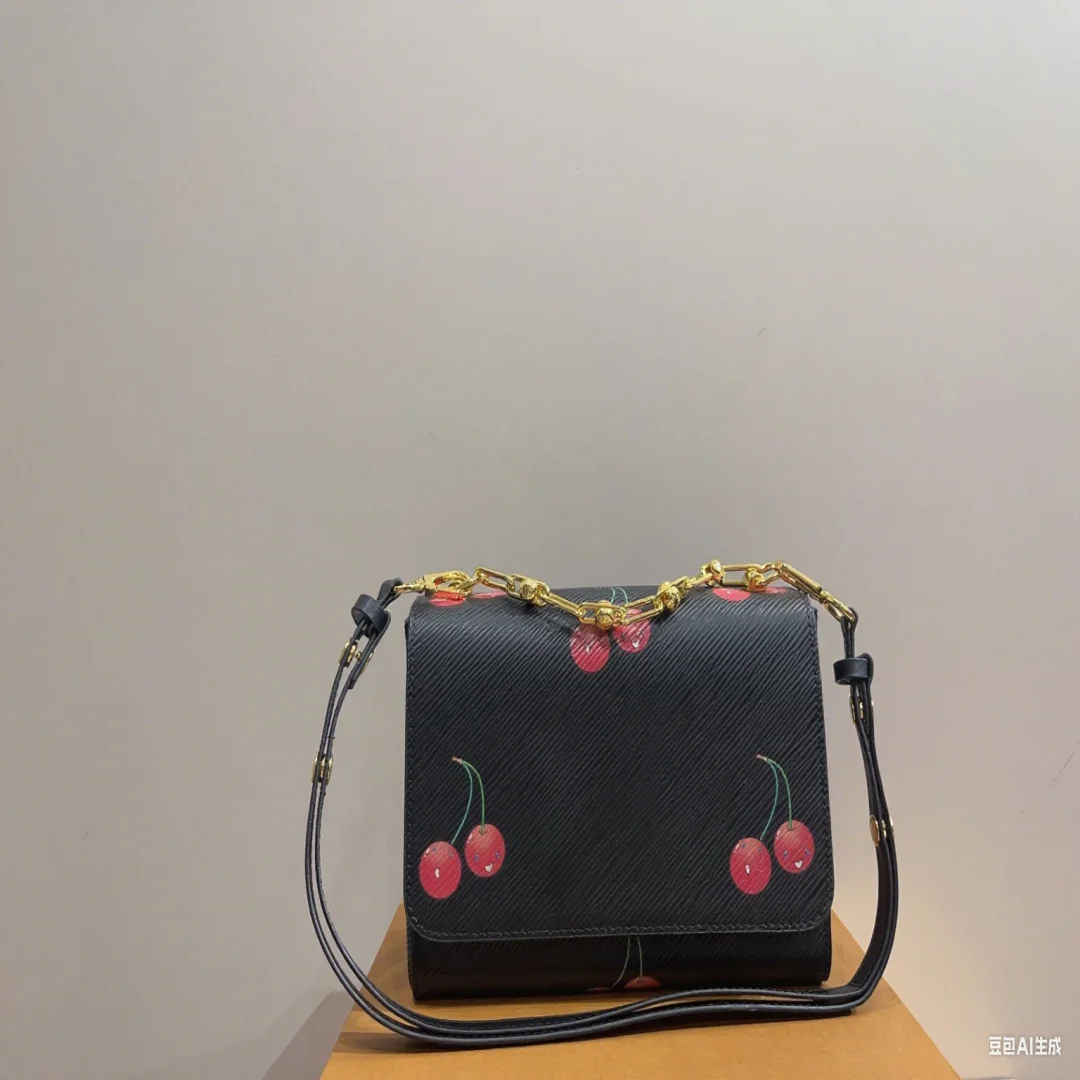 

2025 New Fashionable Cherry Diagonal Cross High Quality Multi functional Accessories Handheld Ten Font Printed Bag XM13 Size: 23