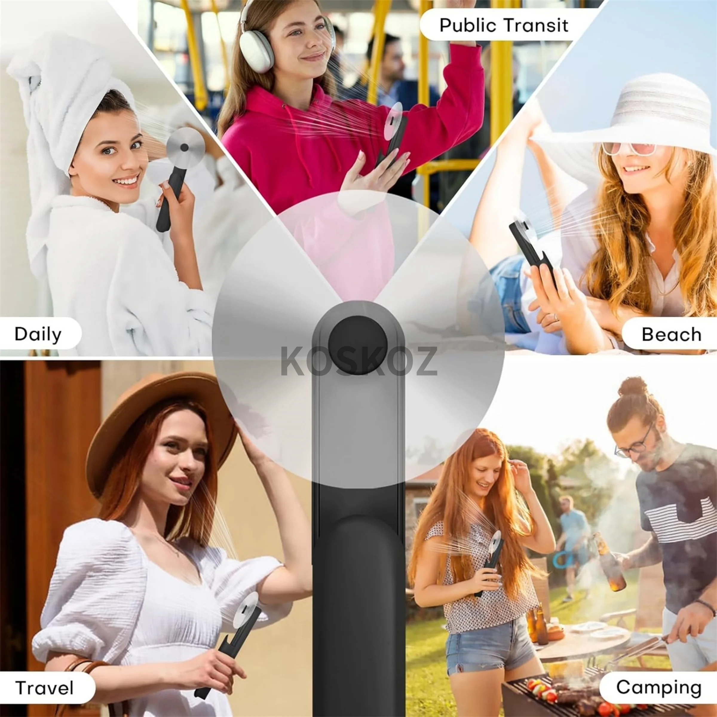 Handheld Mini Fan, Portable Small Pocket Fan, USB Rechargeable Personal Fan with Power Bank, Travel Summer Essentials for Women