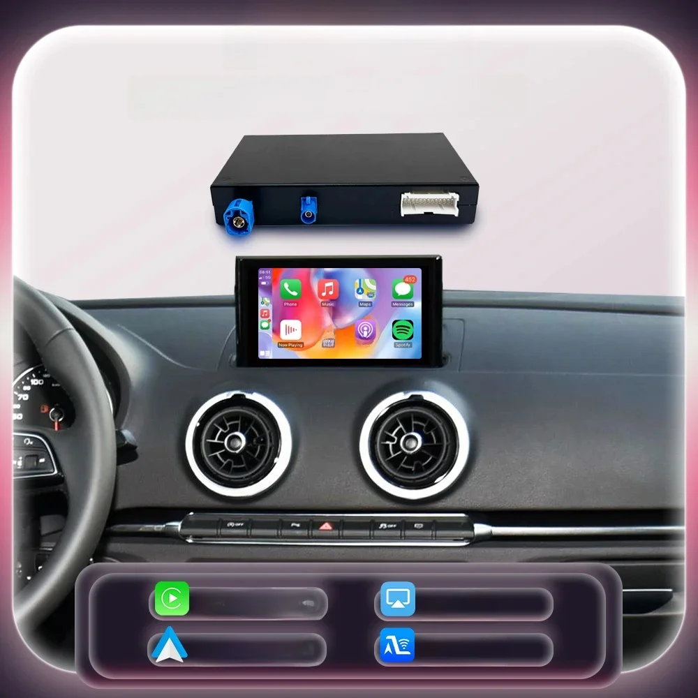 Bonroad drahtloses carplay android auto modul für audi a3 8v q2 2013-2018 mib mib2 spiegel link airplay bluetooth gps navigation