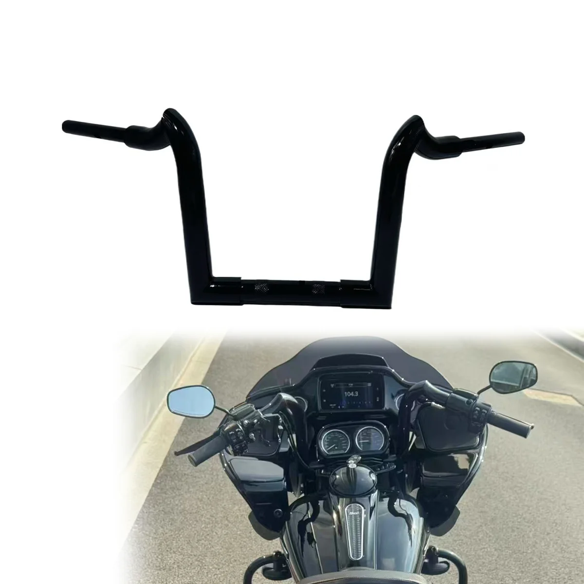 

Руль мотоцикла 1,5 дюйма с козьим рогом на заказ для Harley Road Glide 2000-2013 2014-2023