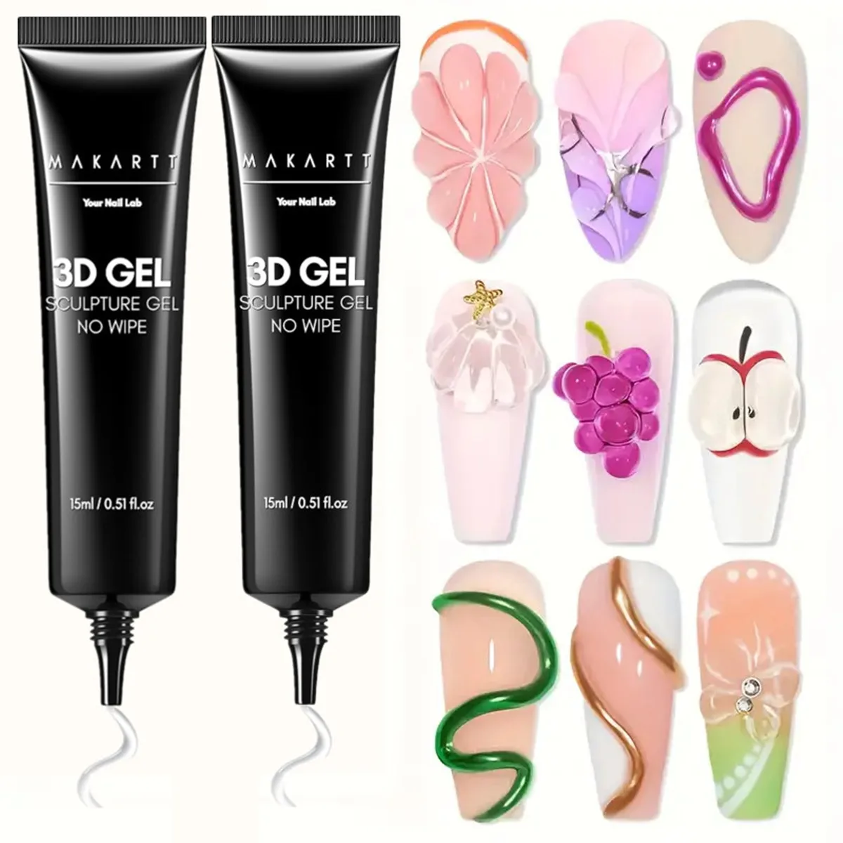 

3D Nail Sculpting Gel 15g Nail Glue for Nail Art DIY Craving Molding Gel for 3D Gel Painting Drawing Sculpture Gel Supplies
