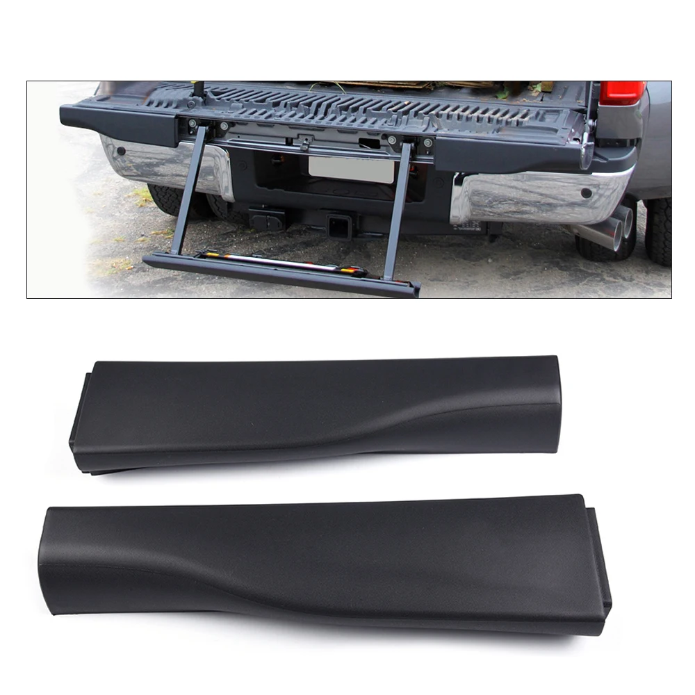 

2Pcs Flexible Step Integrated Tailgate Protector Molding Trim Caps End Fit for Ford F250 F350 F450 F550 Super Duty 2010-2016