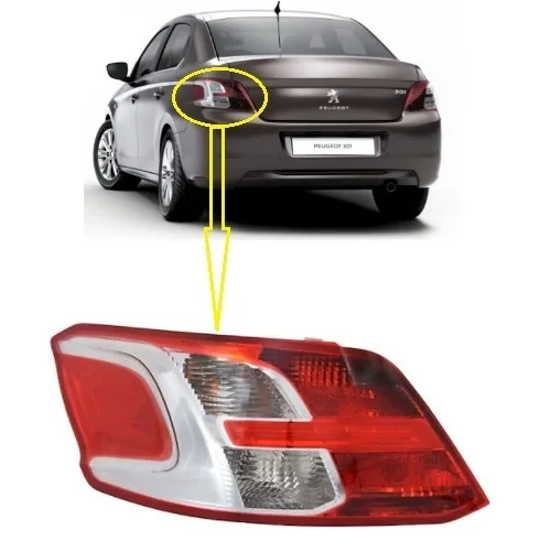 REAR TAIL LAMP  LEFT FOR PEUGEOT 301 2012-2017 - Spare Parts Spoiler Diffuser Racer  Ornaments Antenna New Deal Stop Light