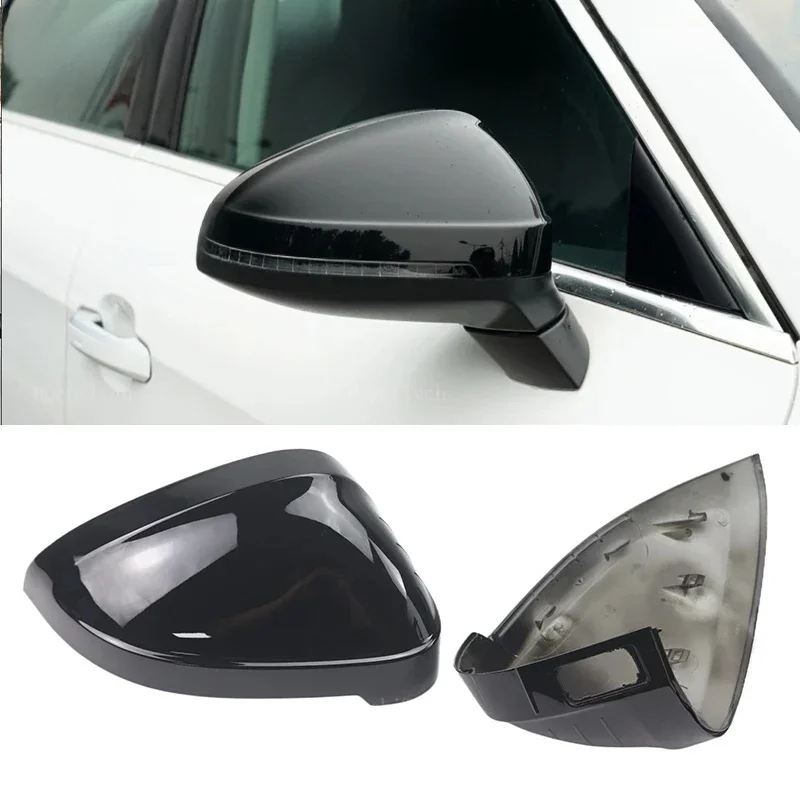 2x Osłony lusterek wstecznych z włókna węglowego do Audi A4 B9 Quattro Sline A5 S5 RS5 Sportback Side Assist — zdjęcie 2