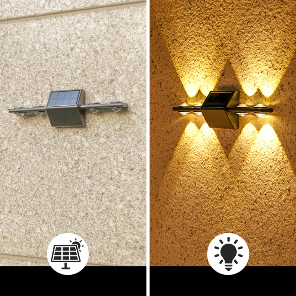 أضواء الشمسية في الهواء الطلق حديقة ديكور المنزل شرفة الجدار غسالة أضواء فيلا الأضواء في الهواء الطلق مصباح الجدار مقاوم للماء #3