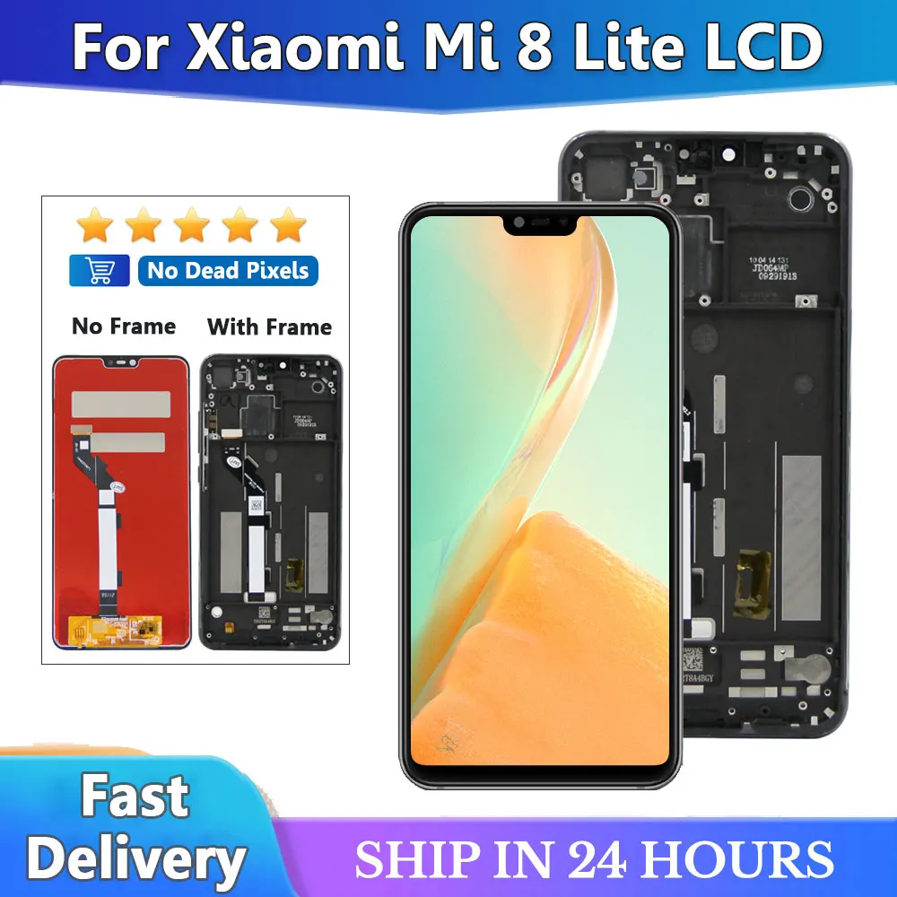 100% Tested 6.26\'\' Display with frame for Xiaomi Mi 8 Lite mi8 lite Global LCD Touch Screen Digitizer Assembly