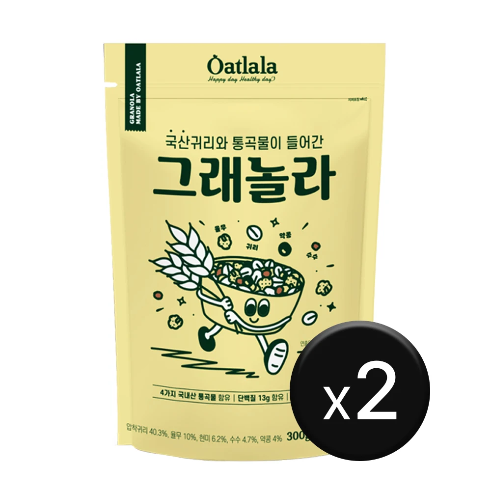 엄마사랑 오트랄라 통곡물 그래놀라 시리얼 300g 2팩