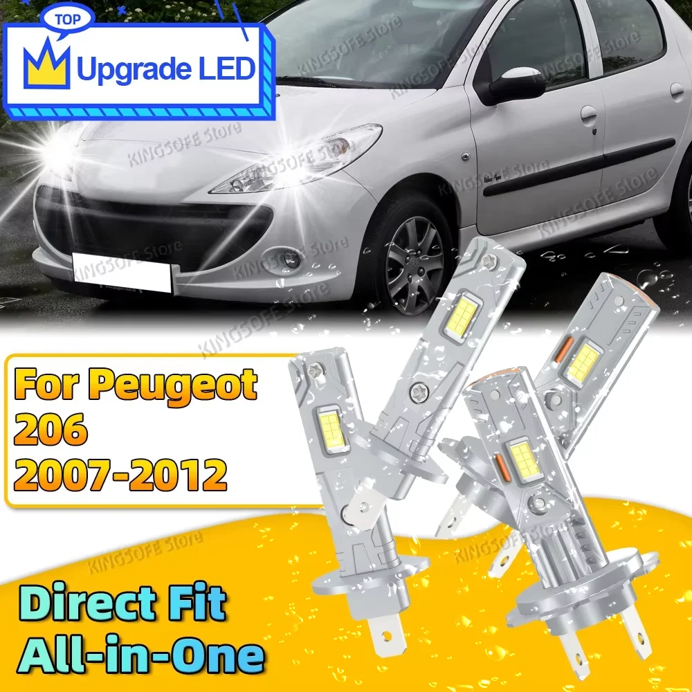 

2/4 шт. Автомобильная лампа 30000LM Светодиодные лампы для фар 6000K Обновление Plug and Play для Peugeot 206 2007 2008 2009 2010 2011 2012 Plug Play