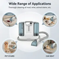 Nettoyeur de tapis portable 450W 10KPA, aspirateur multifonctionnel à main, nettoyeur de tapis et de canapé humide, double réservoir d'eau, machine à nettoyer les taches pour canapé et siège de voiture 7