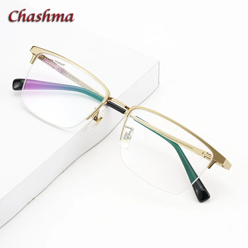 

Chashma Pure Titanium 9 g Lightweight Prescription Glasses Frame Men Fashion Top Quality Spectacles Optical Eyeglasses