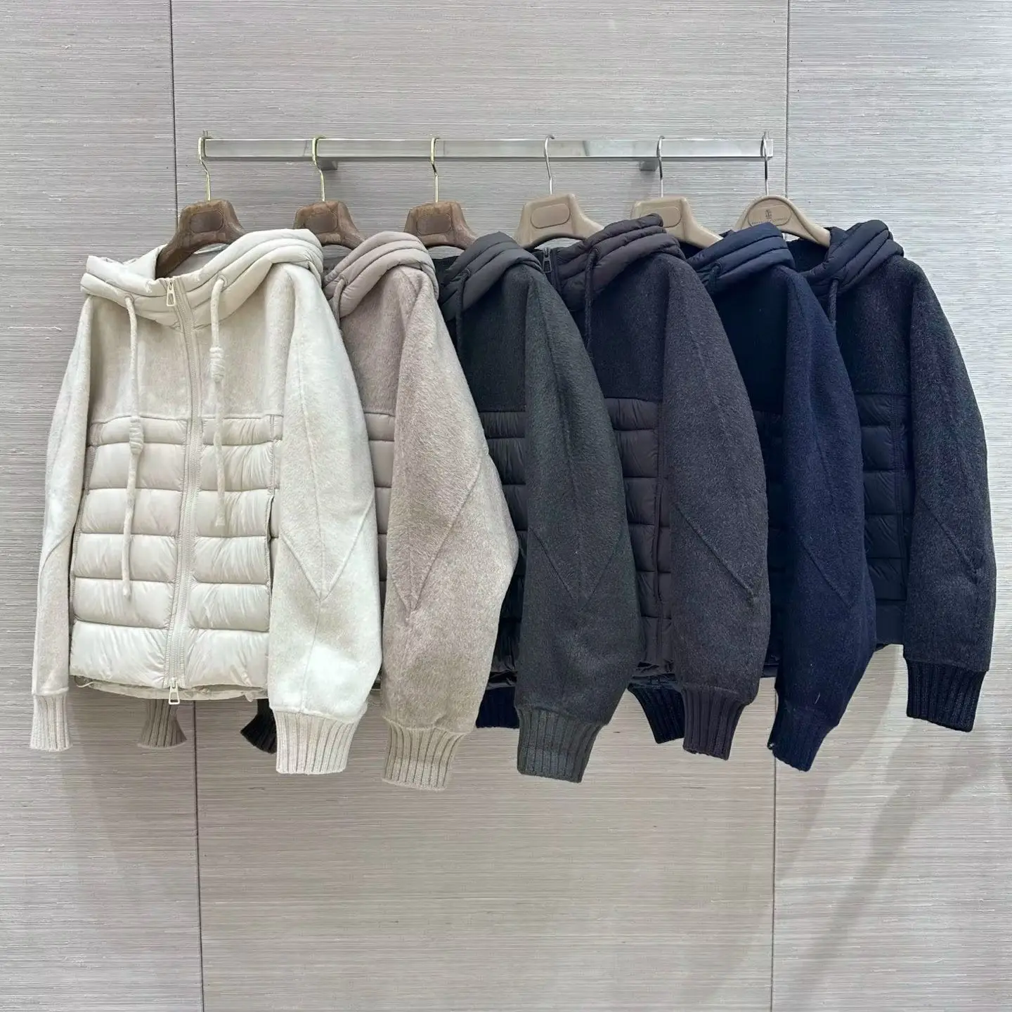 Autumn and Winter Double-Sided Cashmere Splicing design Short Hat Down Jacket