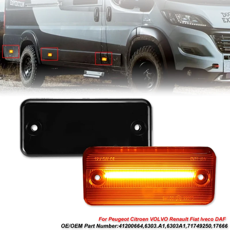 

2Pcs Car Flashing Dynamic Flowing LED Side Marker Light For Iveco Fiat Ducato Citroen Relay Peugeot Boxer Renault VOLVO MAN