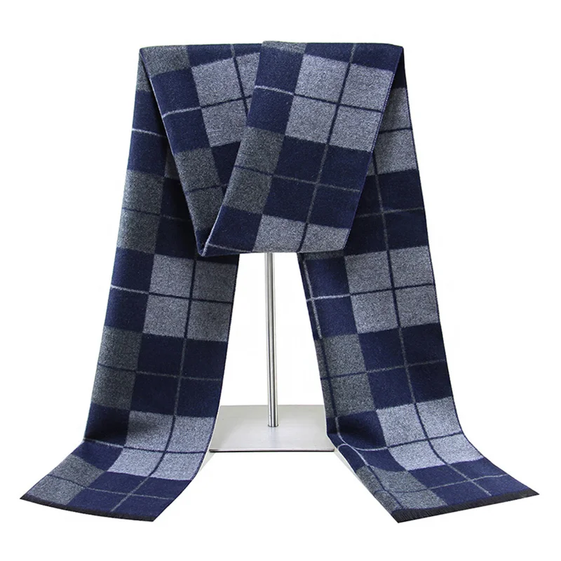 

Winter Cashmere Scarf for Men Plaid Color Warm Pashmina Shawl Head Wrap Tassel Scarves Knitted Men Foulard Blanket